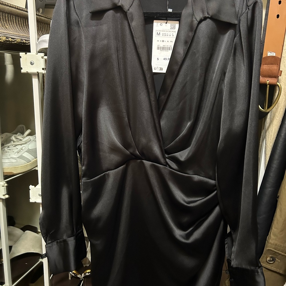 Zara Black Long Sleeve Dress